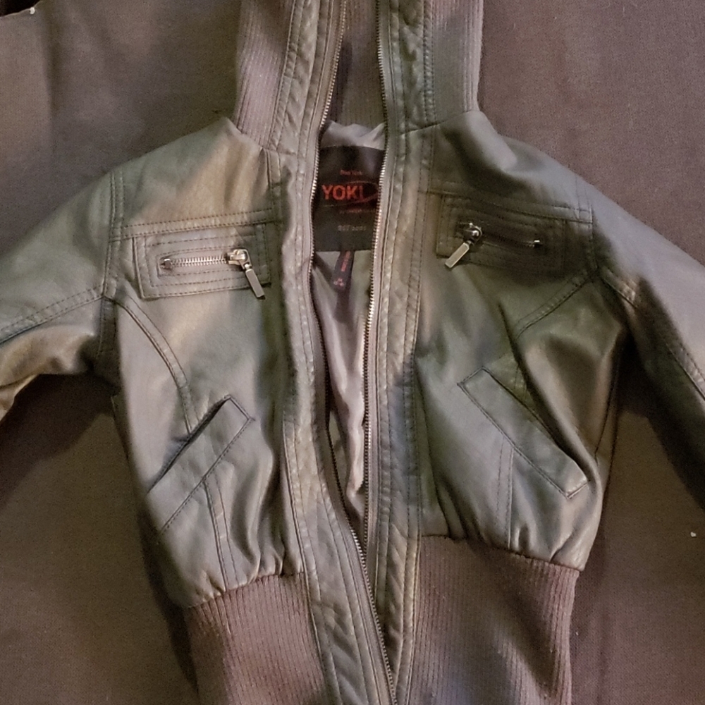 Girls faux leather jacket 5-6